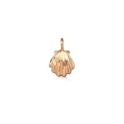 Sterling Silver Hawaiian Rose Gold Coated Clam Shell Mini Charm